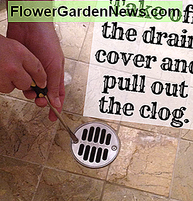 ถอดฝาครอบท่อระบายน้ำออกแล้วดึงออกมาอุดตัน Take off the drain cover and pull out the clog.