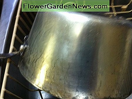 Steelpan na gebruik van CLR Metal Clear Saucepan after using CLR Metal Clear