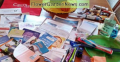 Seien Sie vorsichtig beim Hinzufügen von mehr STUFF zu Ihrem Haus. Dies ist die Ansammlung von einem Besuch auf einer Gesundheitsmesse. Wie viel wird verwendet und wie viel wird als Krempel enden? Be careful about adding more STUFF to your home. This is the accumulation of one visit to a health fair. How much will get used and how much will end up as clutter?