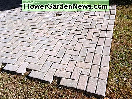 Bakstenen kwamen uit onze patio en werden in onze achtertuin geplaatst tot we in staat waren Bricks pulled up from our patio and placed in our backyard till we were able to