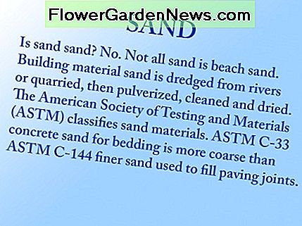 Dieser Klappentext definiert zwei ASTM-Typen von Gebäudesand. This blurb defines two ASTM types of building sand.