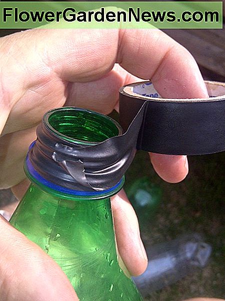 Uždėkite izoliacinę juostelę į butelio viršų Apply isolation tape to the top of the bottle