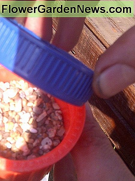 Užpildykite dangtelį žvyru Fill the cap with gravel