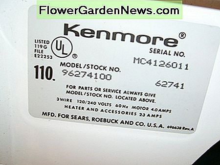 Kenmore Modell Nummer Tag Kenmore Model Number Tag