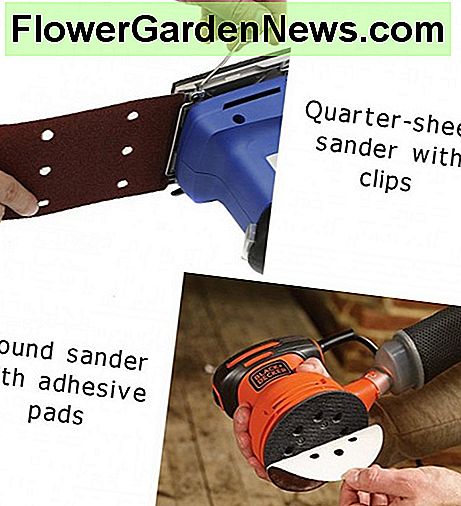 Måder at vedhæfte slibende ark. Ways to attach abrasive sheet.