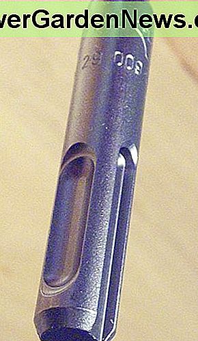 Schacht van een SDS-boor. Shank of an SDS drill bit.