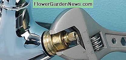 Entfernen Sie das Ventil aus dem Hahn mit einem verstellbaren Schraubenschlüssel. Remove the valve from the tap by using an adjustable spanner.