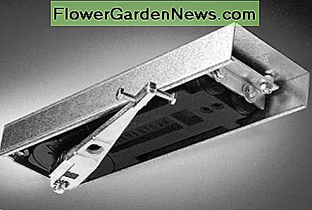 ปิดประตูเหนือศีรษะใกล้ Concealed overhead door closer.