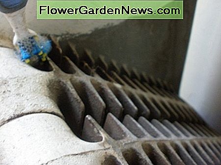 Rengør alle sprækkerne i køleren grundigt. Thoroughly cleaning all the crevices in the radiator.