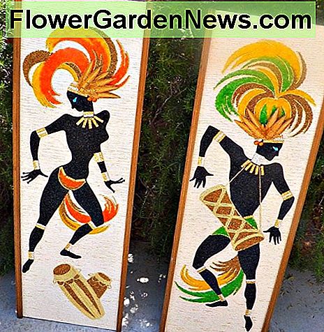 VINTAGE SUSPARTA GRAVEL MOSAIC ART PORIJA ŠOKIŲ CENTRO MODERNUS 13 VINTAGE CRUSHED GRAVEL MOSAIC ART PAIR OF DANCERS MID CENTURY MODERN 13