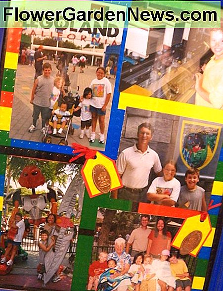 Lego Sammelalbum mit Legopapier und Bildern von Legoland. Lego Scrapbook using Lego paper and pictures from Legoland.