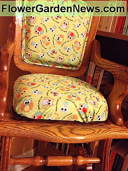 Baigta kėdė. Aš palikau iš padėklo, norėdamas parodyti nugarinės ir sėdynės užpildą ir naujai išvalytą medieną. The finished chair. I left off the tray to show the back and seat padding and newly refinished wood.