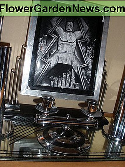 Example of deco art and a collection of chrome accessories.