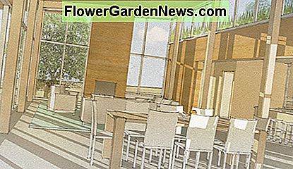 Atviro plano gyvenamojo ploto pristatymas. Presentation rendering of an open plan living space.