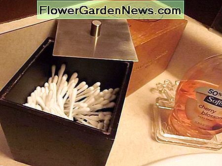 Kleine braune Schachtel für die Aufbewahrung von Q-Tips. Small brown box used for Q-tip storage.