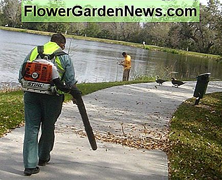 Eine LaubblÀserverlÀngerung hÀlt den Schlag auf den Boden. A leaf blower extension keeps the blow low to the ground.