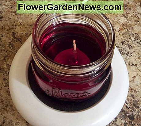 Duftkerze geschmolzen auf Kaffeewärmer Scented candle melted on coffee warmer