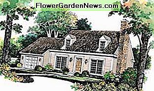 Cape Cod การแสดงผลทางสถาปัตยกรรมกับ Dormer Windows สองตัว Cape Cod Architectural Rendering with Two Dormer Windows