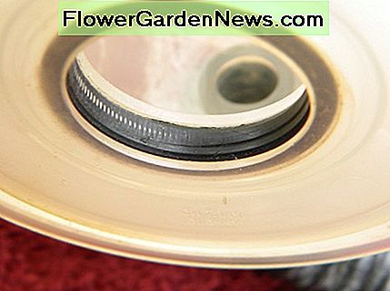 Diese Mittelkammerdichtung wird abgenutzt, wobei die Metallverstärkungsfeder sichtbar ist. This center chamber seal is worn down with the metal reinforcing spring showing.