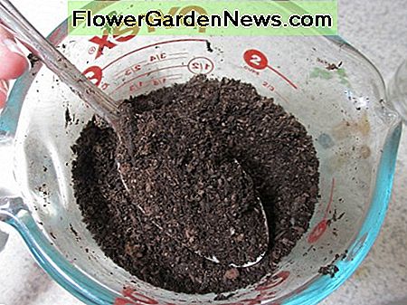 If you're using coffee grounds, mix them with soil.